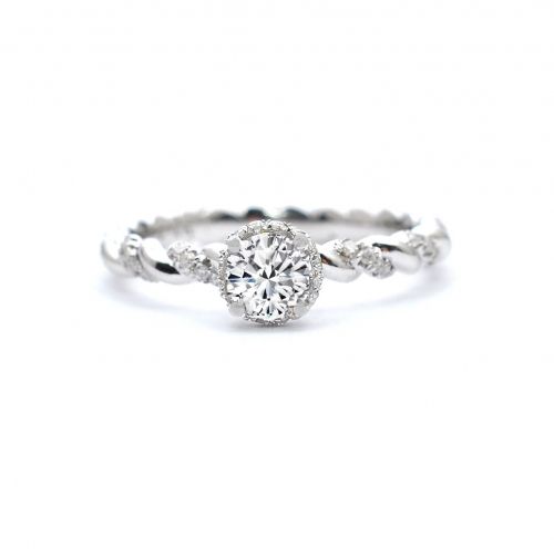 Годежен пръстен от бяло злато с диаманти 0.55 ct