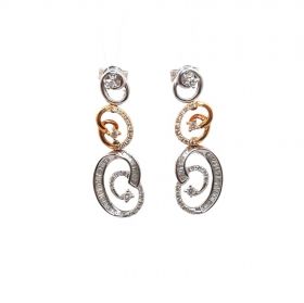 White and rose gold earrings with diamonds 0.67 ct