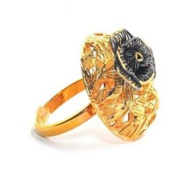 Yellow and black gold  flower ring