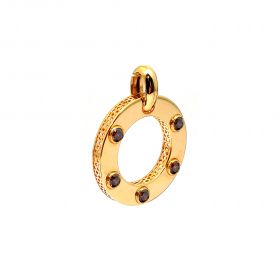 Yellow gold pendant with smoky quartz