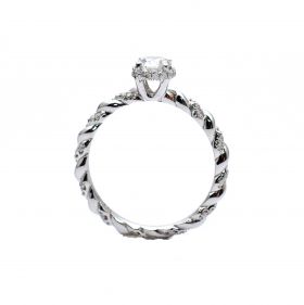 Годежен пръстен от бяло злато с диаманти 0.55 ct