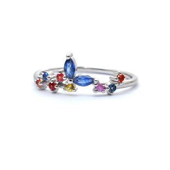 White gold ring with colored sapphyre 0.30 ct