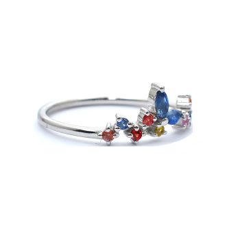 White gold ring with colored sapphyre 0.30 ct
